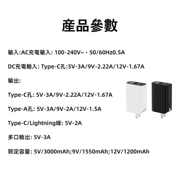 LC-五合一可旋轉數顯行動電源Lightning-享物購買